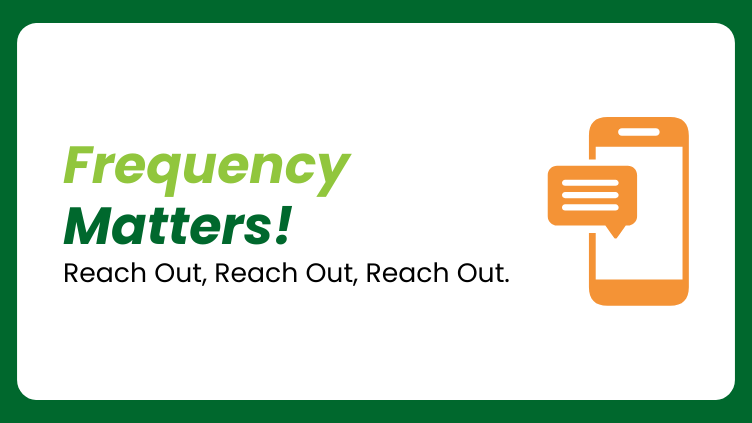 Reach Out, Reach Out, Reach Out (Frequency Matters!) Blog Graphic